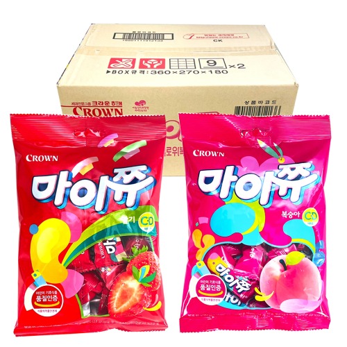 [크라운] 마이쮸 혼합(딸기+복숭아) (1박스_20봉)
